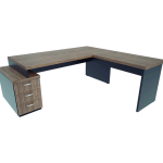 Mesa em "L" com combo de armario baixo