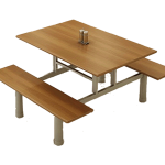 Mesa para Refeitorio com Banco reto Coletivo